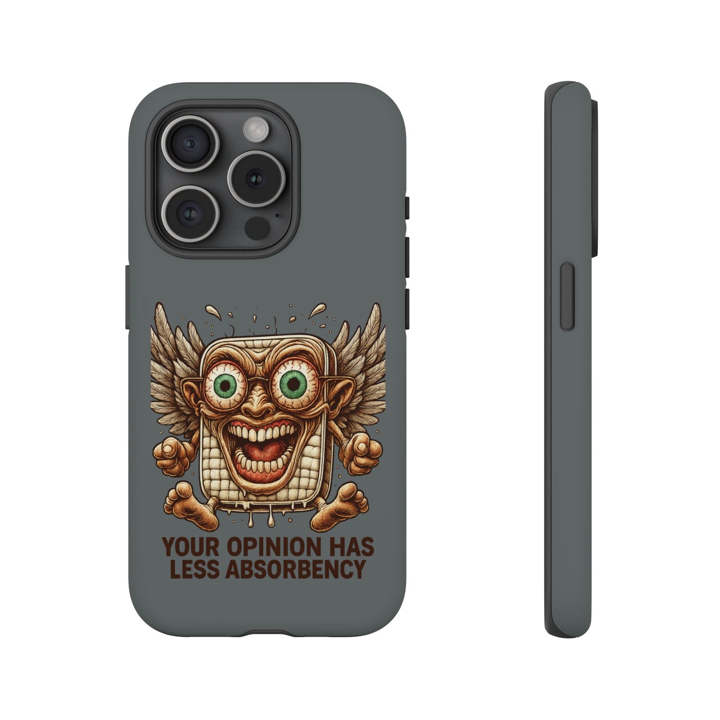 Phone Case — Funny Vintage Winged Toaster Design (“Your Opinion Has Less Absorbency”)