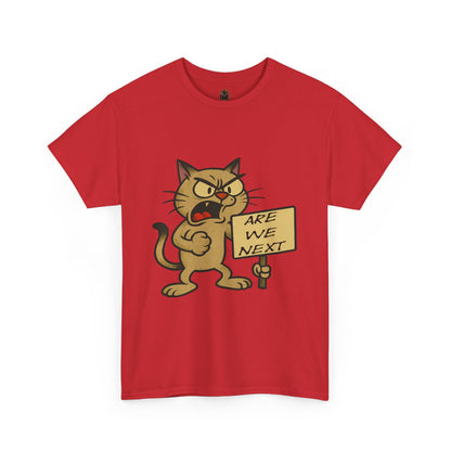 Protest Cat Unisex Heavy Cotton Tee, Funny Cat T-Shirt, Cat Lover Gift, Animal