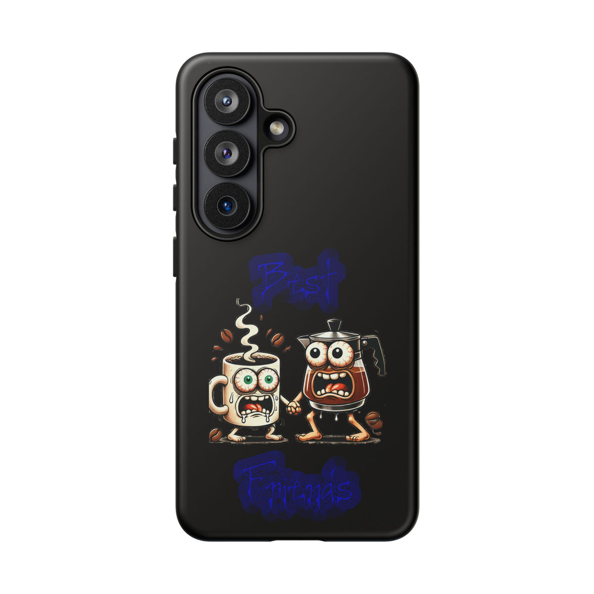 Coffee & Tea Fight Phone Case — Funny Kawaii Beverage Cartoon Tough Cases