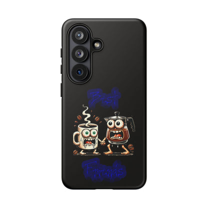 Coffee & Tea Fight Phone Case — Funny Kawaii Beverage Cartoon Tough Cases