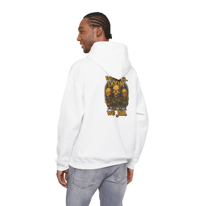 Doom We Jam Hoodie — Retro Skull Metal Band Graphic Sweatshirt