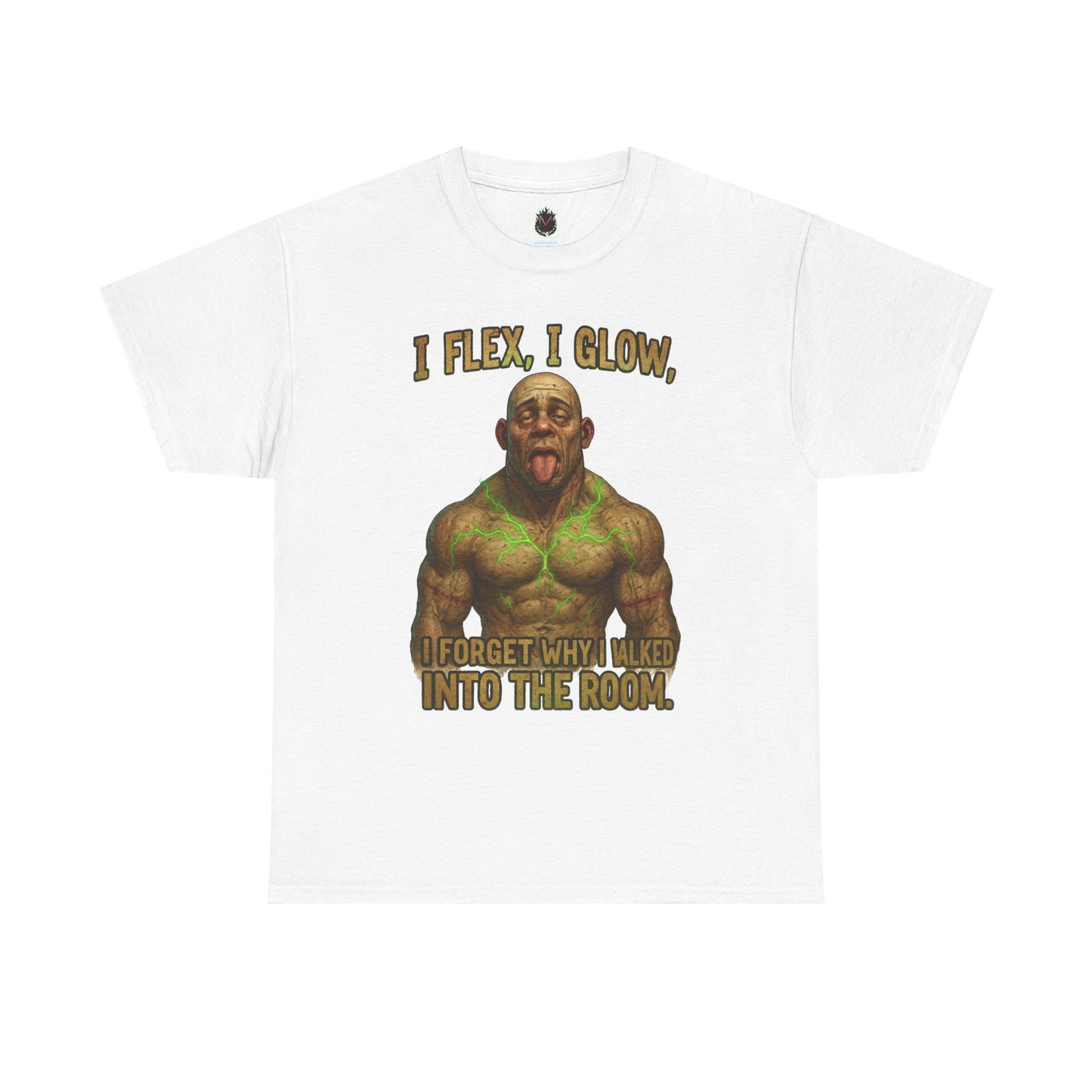 Muscle Meme T-Shirt — "I Flex, I Glow" Funny Gym Tee