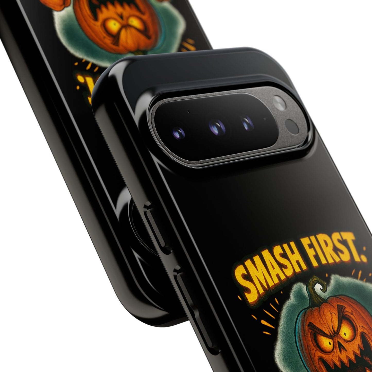 Phone Case — 'Smash First, Roast Seeds Later' Halloween Pumpkin Design
