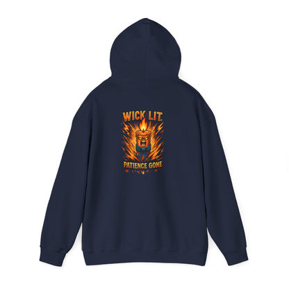 Patience Gone Hoodie — Fiery Roaring Bear Graphic Sweatshirt
