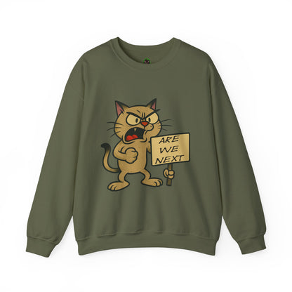 Are We Next – Angry Cat Protest Crewneck Sweatshirt