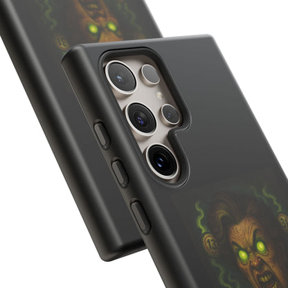 Horror Phone Case — "Eyes Glowing, Balls Rolling — Your Luck Is Doomed"