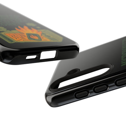 Microwaved Memories Phone Case — 'Microwaved Memories. Tasted Like Regret.' Retro Fire Design