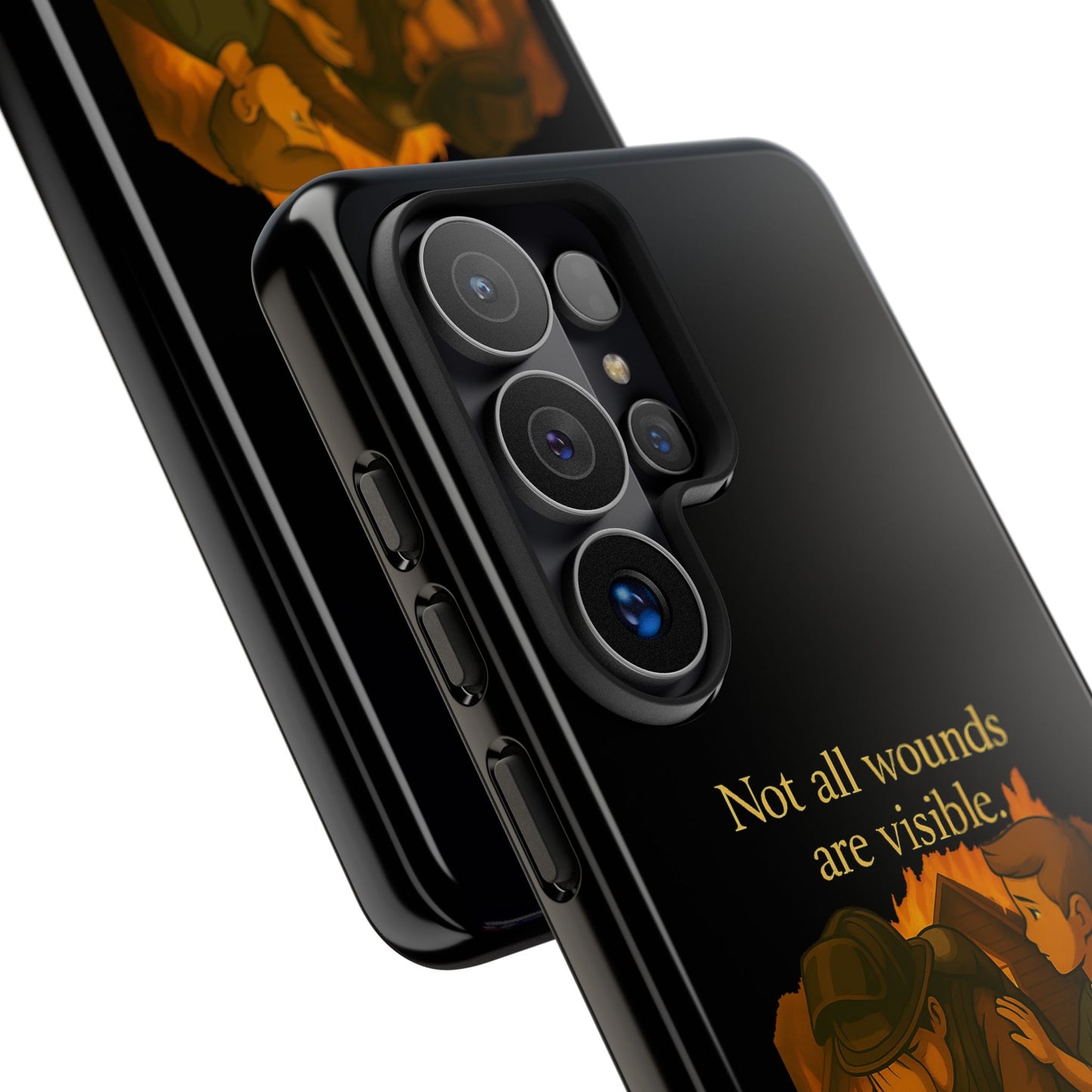 Phone Case — “Not All Wounds Are Visible” Firefighter PTSD Support Design