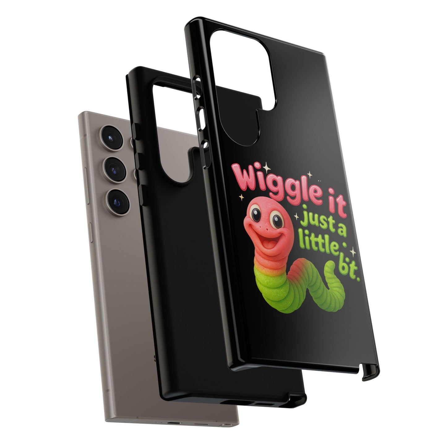 Wiggle It Worm Phone Case — Cute Pink & Green Cartoon iPhone Cover
