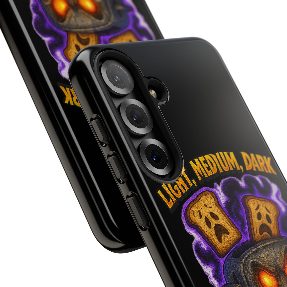 Phone Case — 'Light, Medium, Dark or Eternal Blackened Torment?' Spooky Toast & Toaster Horror Design