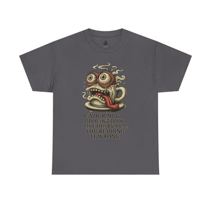 9AM Mug Meltdown – Screaming Coffee Zombie Cup Tee