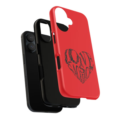 Red 'Love Justice' Heart Phone Case — Protective iPhone Cover, Valentine’s Gift