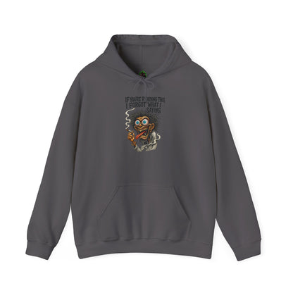 Hoodie - Funny Creepy Cat 'If You're Reading This I Forgot What I Was Saying' Graphic Hoodie