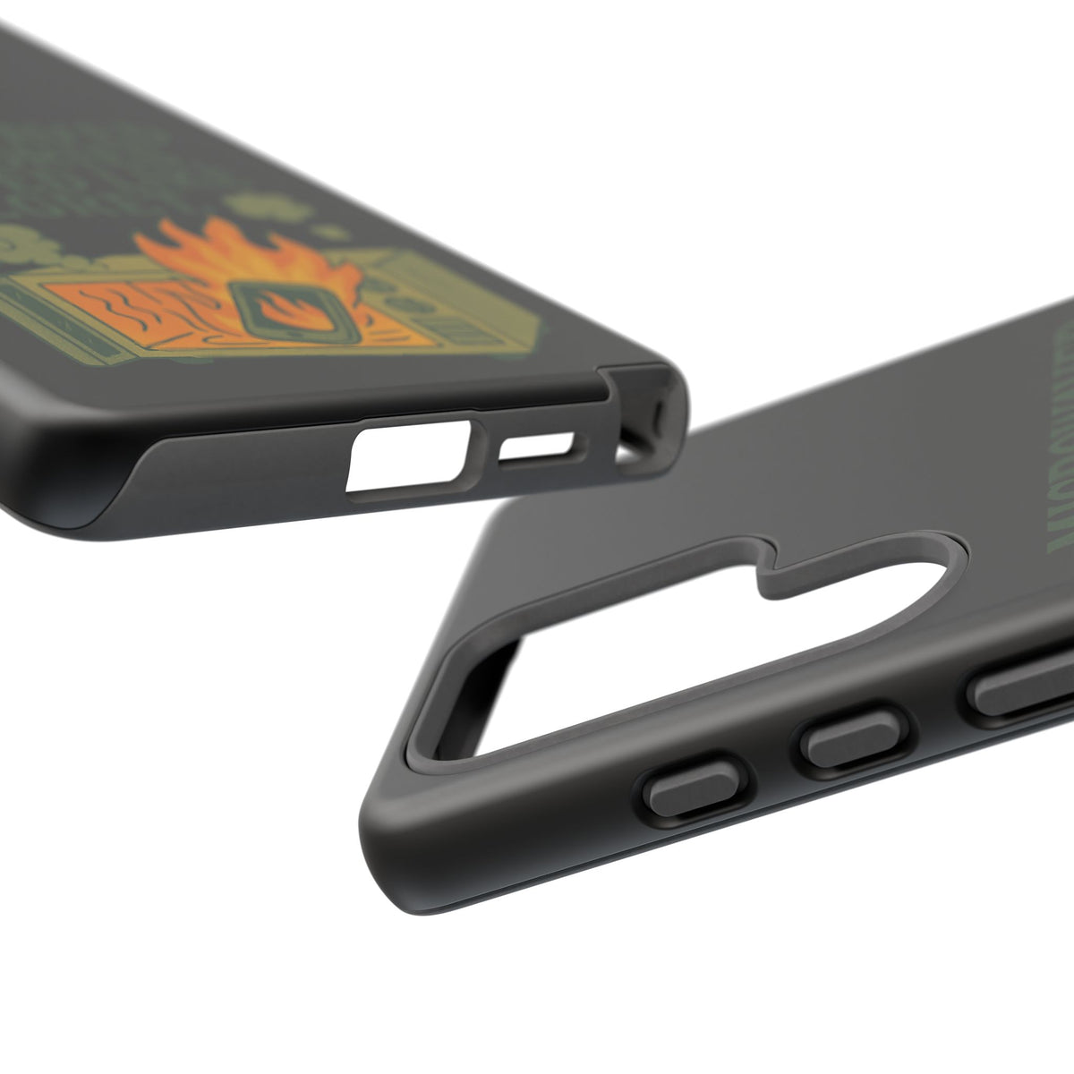 Microwaved Memories Phone Case — 'Microwaved Memories. Tasted Like Regret.' Retro Fire Design