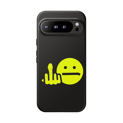 Phone Case — Neon Middle Finger Emoji Graphic