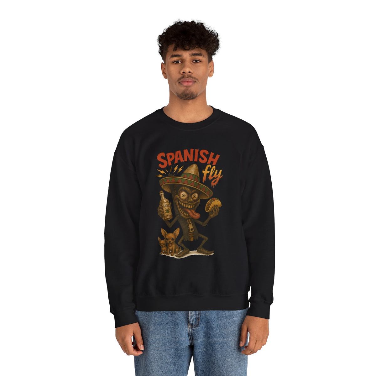Spanish Fly Crewneck – Tequila & Taco Mayhem Edition