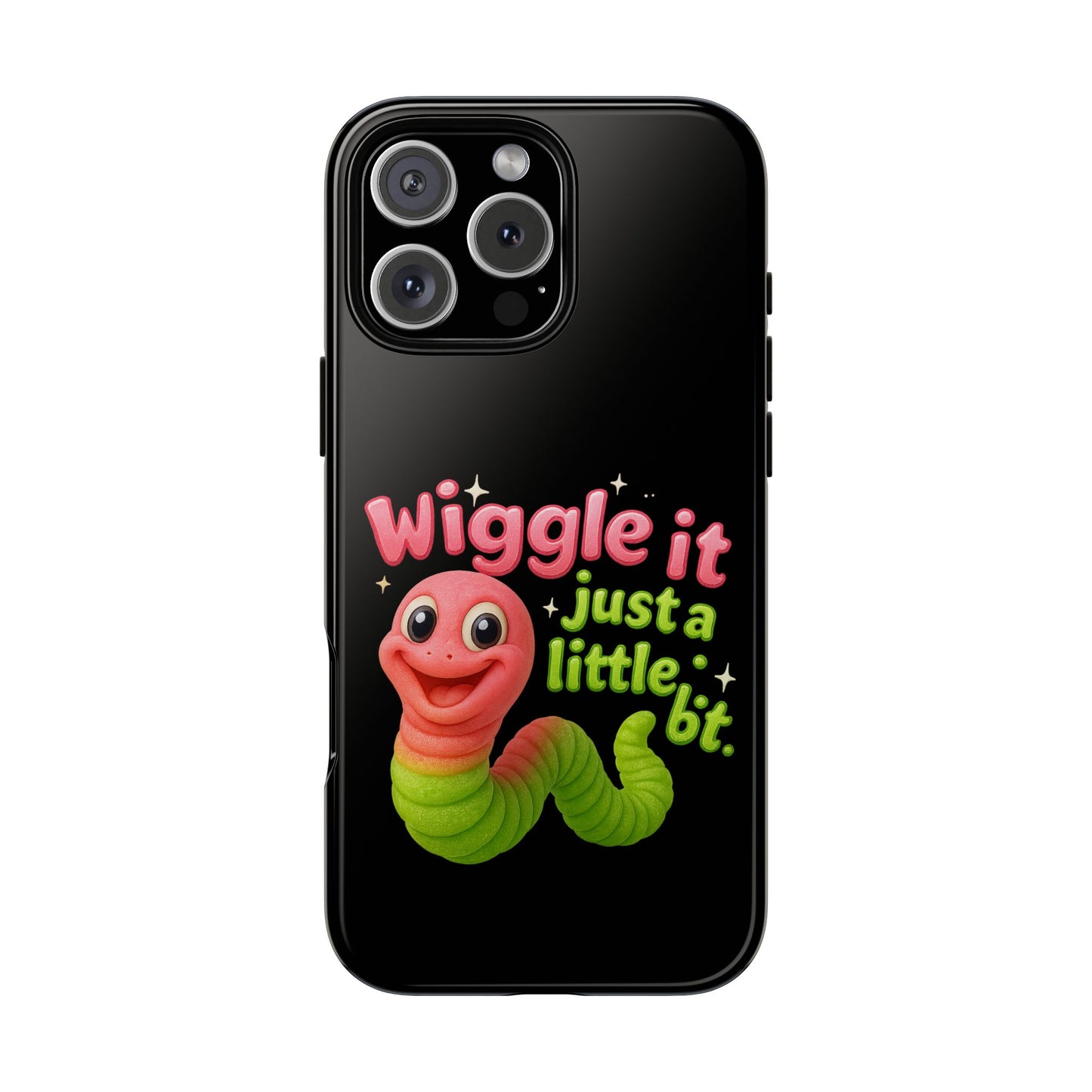 Wiggle It Worm Phone Case — Cute Pink & Green Cartoon iPhone Cover