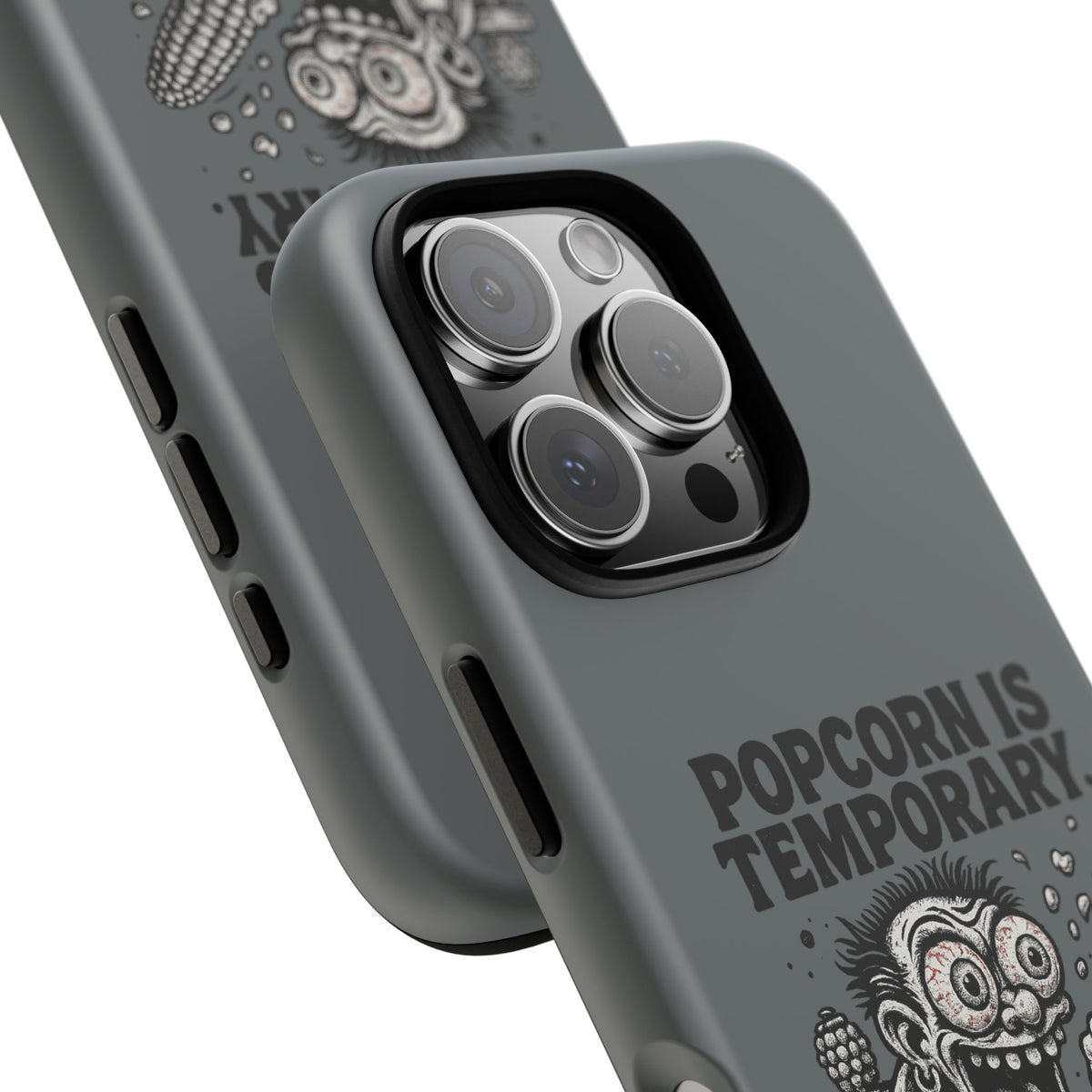 Phone Case — "Popcorn Is Temporary, Corn Is Eternal" Retro Zombie Corn Design