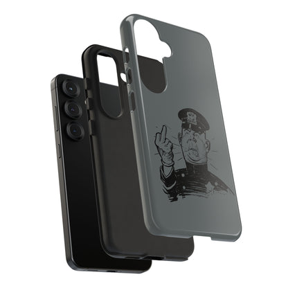 Vintage Cop Middle Finger Phone Case — Edgy Retro iPhone Protective Cover