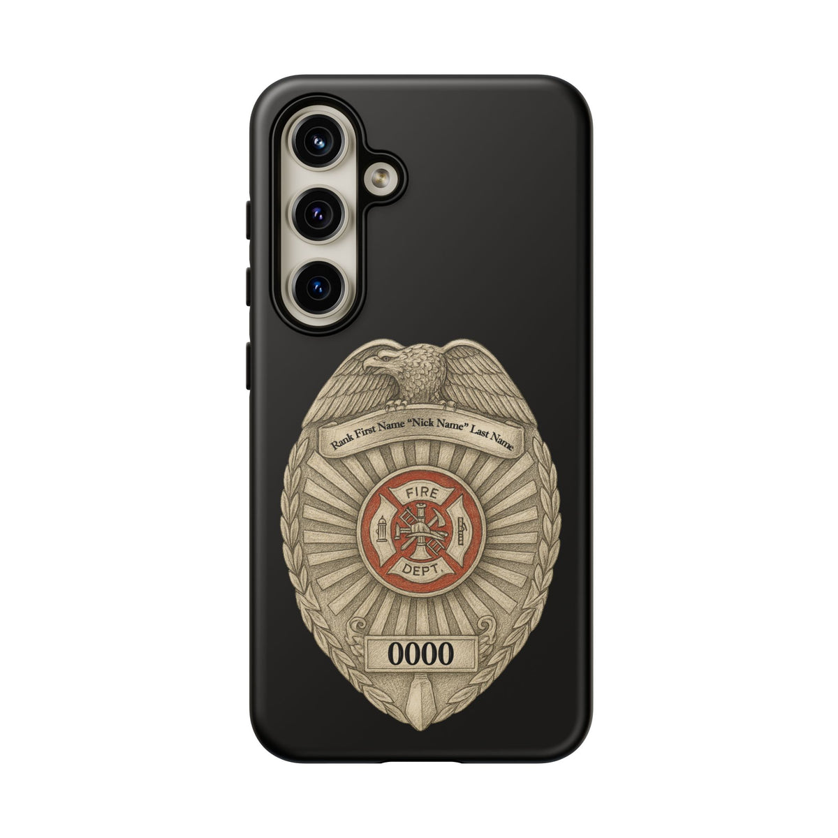 Firefighter Badge Phone Case – Personalized Dept. Emblem Tough Case