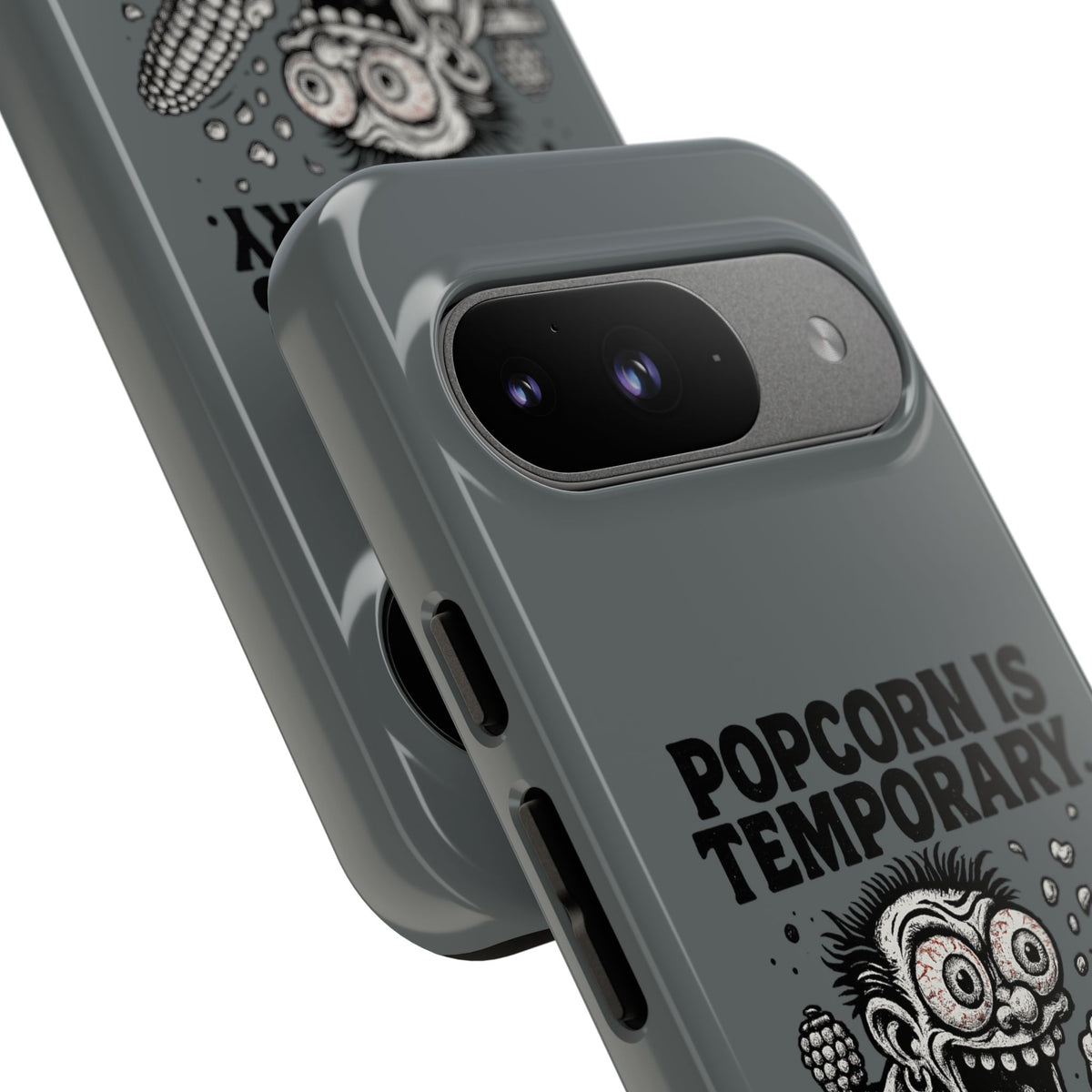 Phone Case — "Popcorn Is Temporary, Corn Is Eternal" Retro Zombie Corn Design