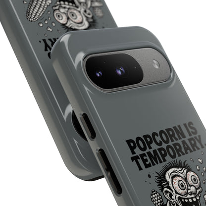 Phone Case — "Popcorn Is Temporary, Corn Is Eternal" Retro Zombie Corn Design