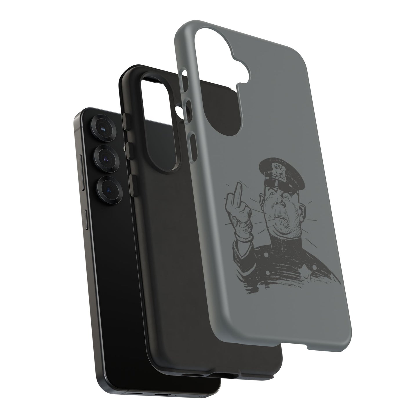 Vintage Cop Middle Finger Phone Case — Edgy Retro iPhone Protective Cover