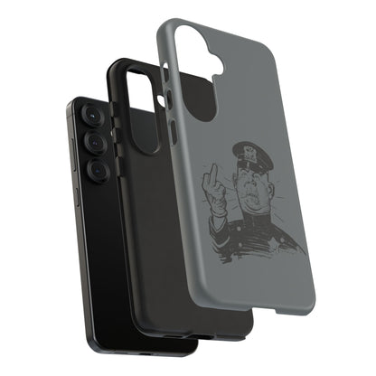 Vintage Cop Middle Finger Phone Case — Edgy Retro iPhone Protective Cover