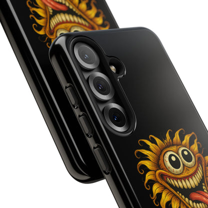Phone Case - Smiling Sunflower Design with "Photosynthesizing the Universe One Breakdown at a Time"