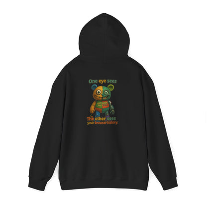 Cute Patchwork Robot Hoodie — "No other toys" Graphic Back Print