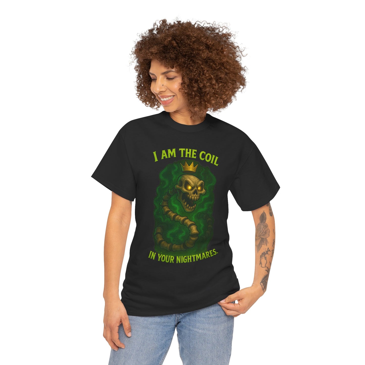 Skull Snake Crown Tee | I Am The Coil Nightmare Illustration