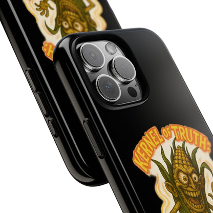 Corny Horror Phone Case - “Kernel of Truth, Completely Insane” Retro Corn Monster