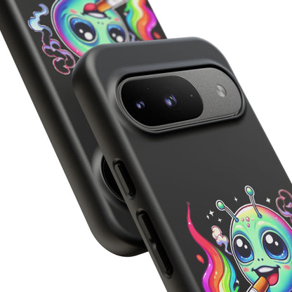 Alien Smoking Rainbow Joint Phone Case — Cute Psychedelic Cannabis iPhone Cover