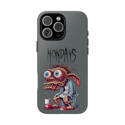 Mondays Zombie Character Phone Case – Funny Groggy Coffee Phone Cover