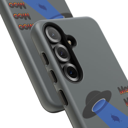Phone Case — Funny UFO Cow Abduction Design with “Moo Moo Moo”