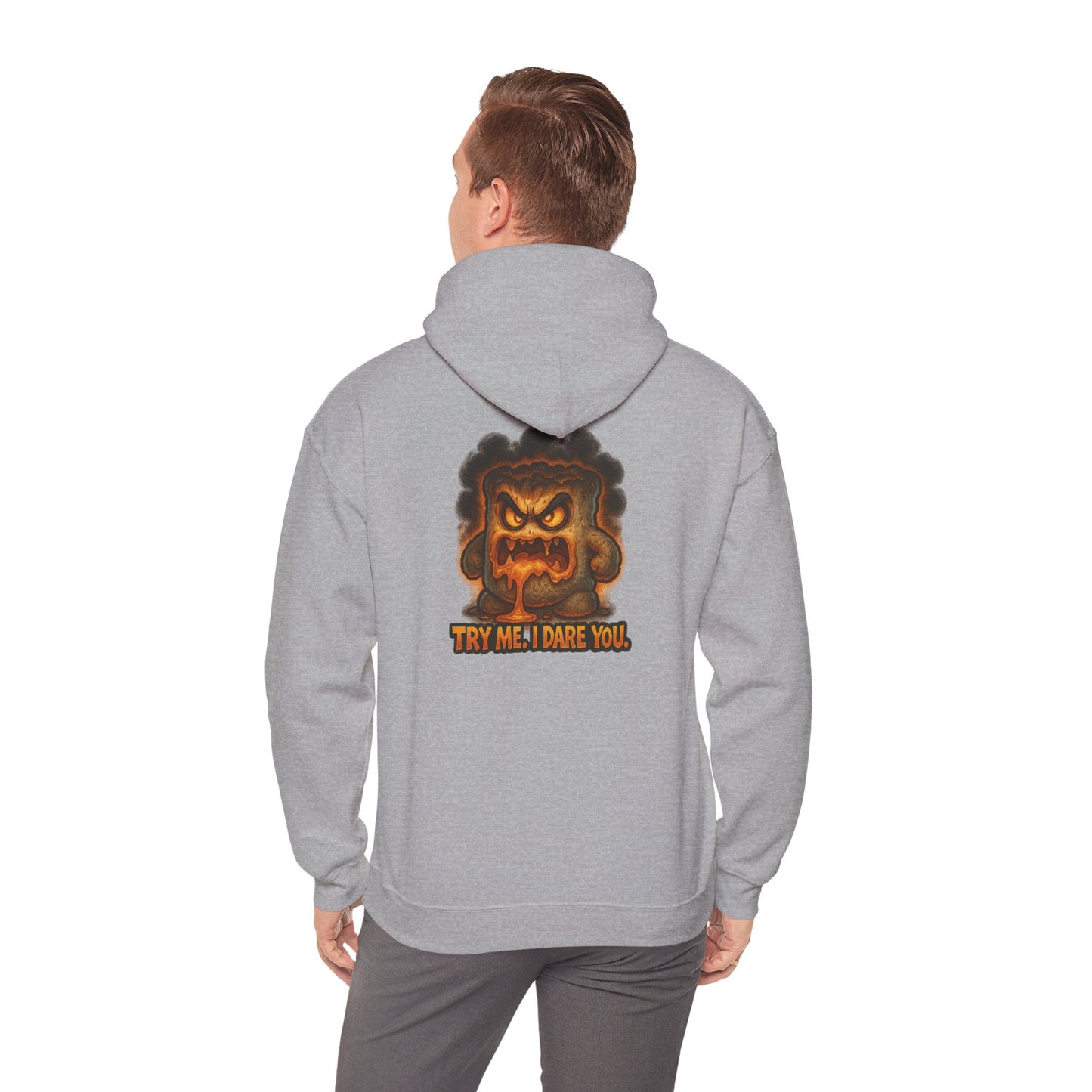 Angry Marshmallow Hoodie - "Try Me I Dare You" Graphic Hooded Sweatshirt