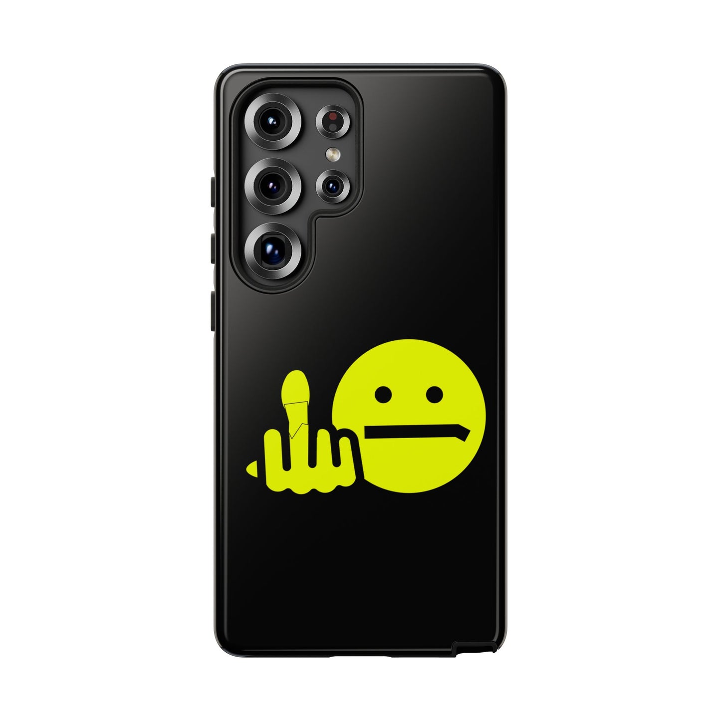 Phone Case — Neon Middle Finger Emoji Graphic