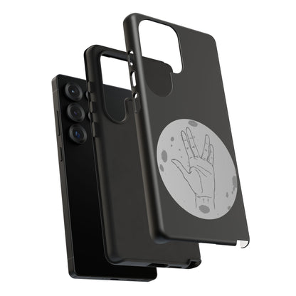 Spock Live Long Phone Case — Vulcan Salute Moon Graphic
