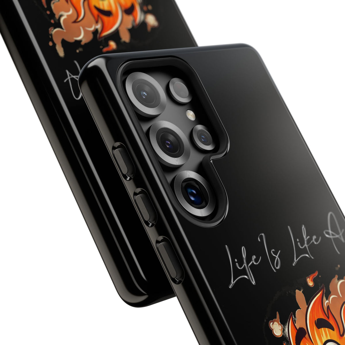 Cute Flaming Dumpster Phone Case — "Life Is Lit" Funny Burnout Phone Cover