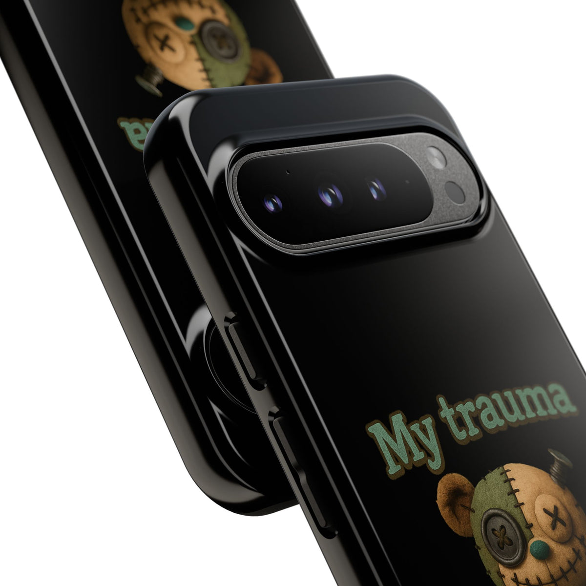 Phone Case — 'My Trauma Runs on AA Batteries' Creepy Voodoo Teddy Protective Cover
