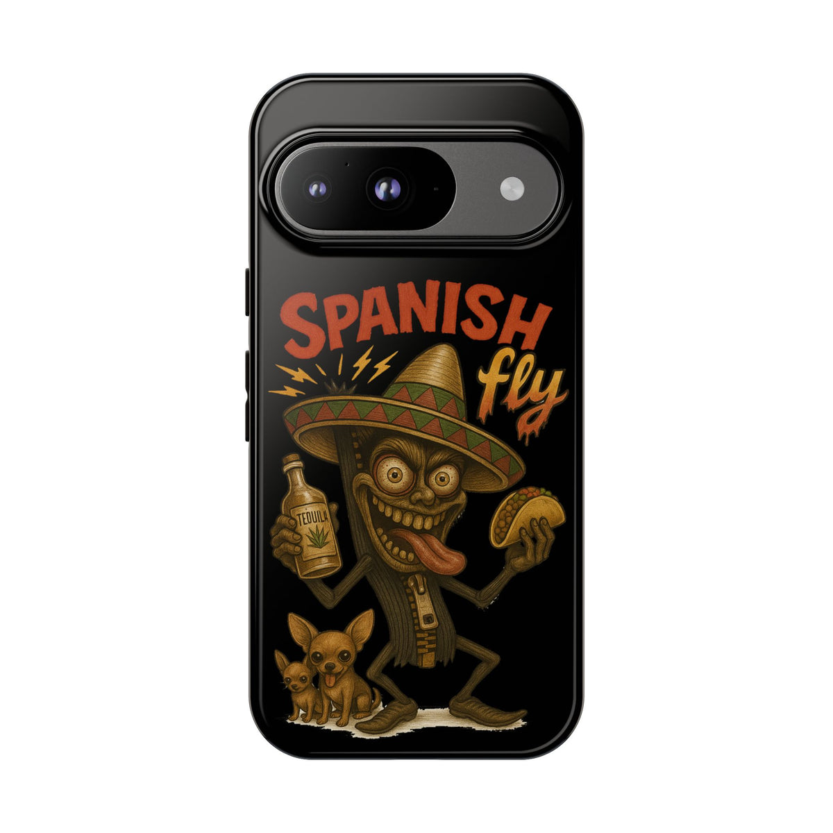 Spanish Fly Tough Phone Case — Retro Skull Sombrero Design