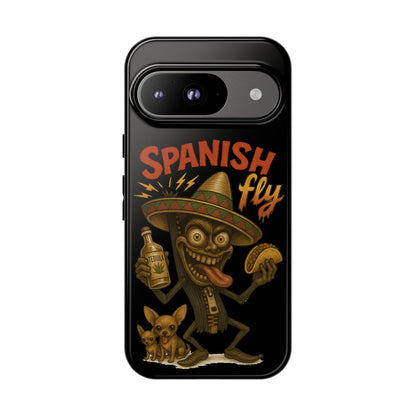 Spanish Fly Tough Phone Case — Retro Skull Sombrero Design