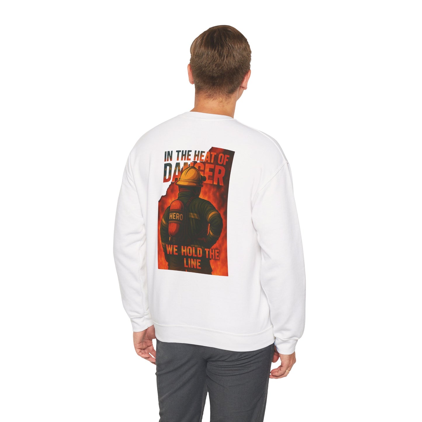 In the Heat of Danger We Hold the Line Crewneck Sweatshirt