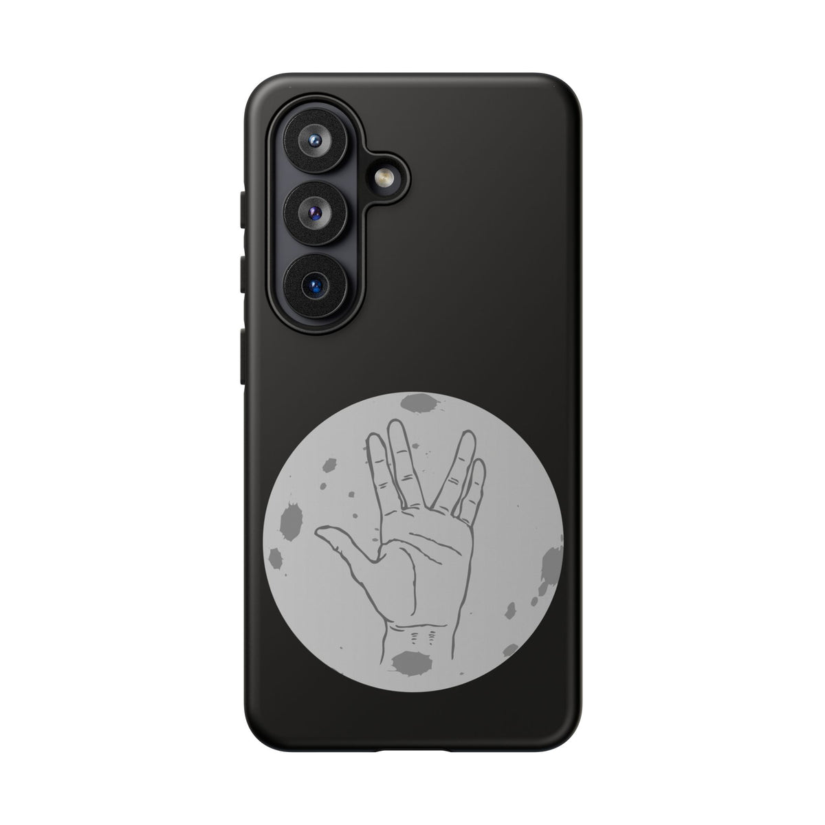 Spock Live Long Phone Case — Vulcan Salute Moon Graphic