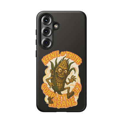 Corny Horror Phone Case - “Kernel of Truth, Completely Insane” Retro Corn Monster