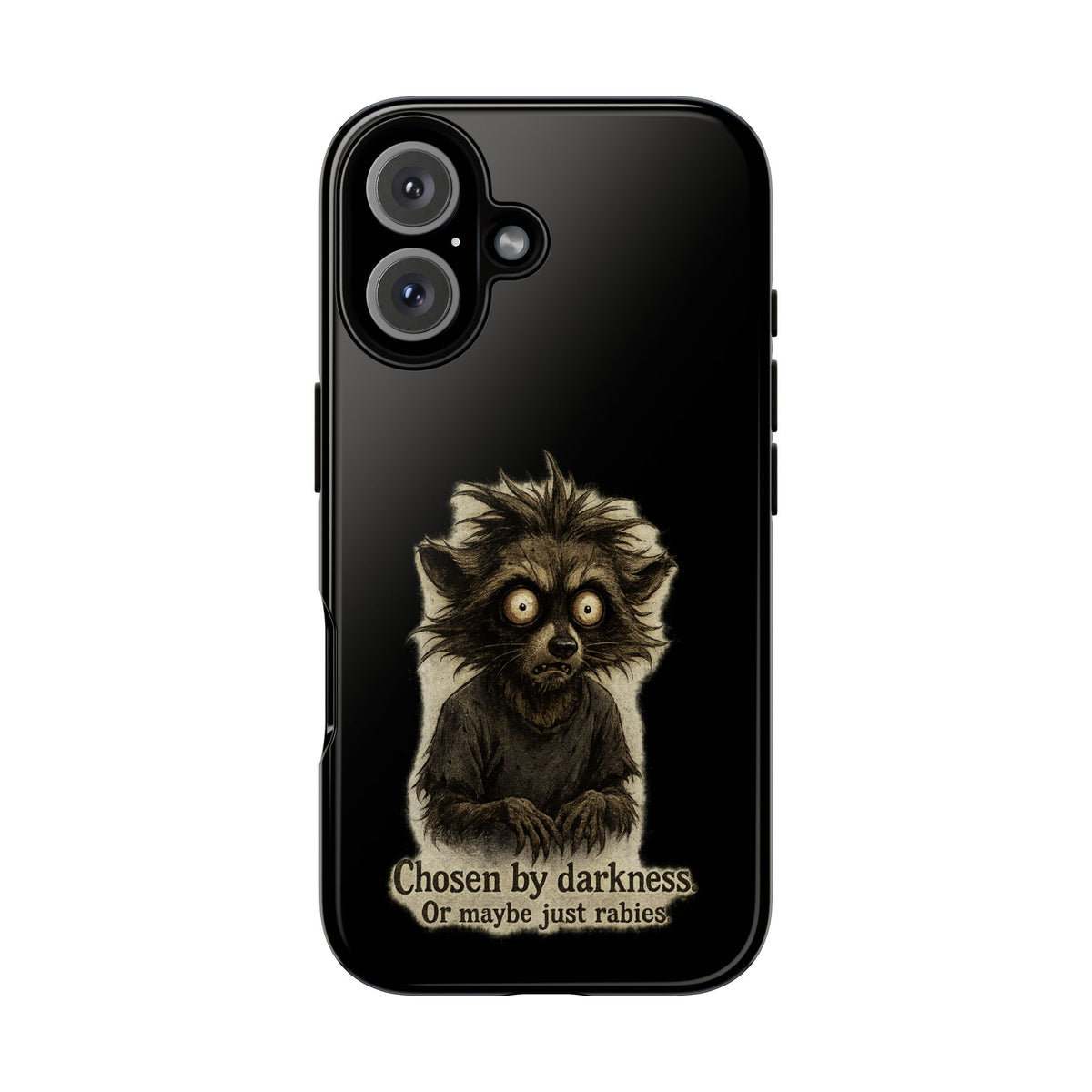 Phone Case — "Chosen by Darkness (Or Maybe Just Rabies)" Cute Creepy Lemur Design