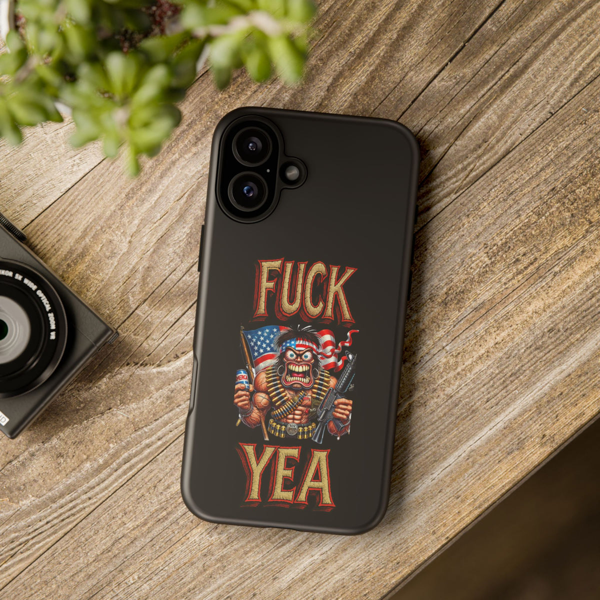 Phone Case — "FUCK YEA" Patriotic Skeleton Soldier Graphic