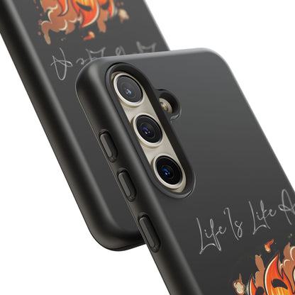 Cute Flaming Dumpster Phone Case — "Life Is Lit" Funny Burnout Phone Cover