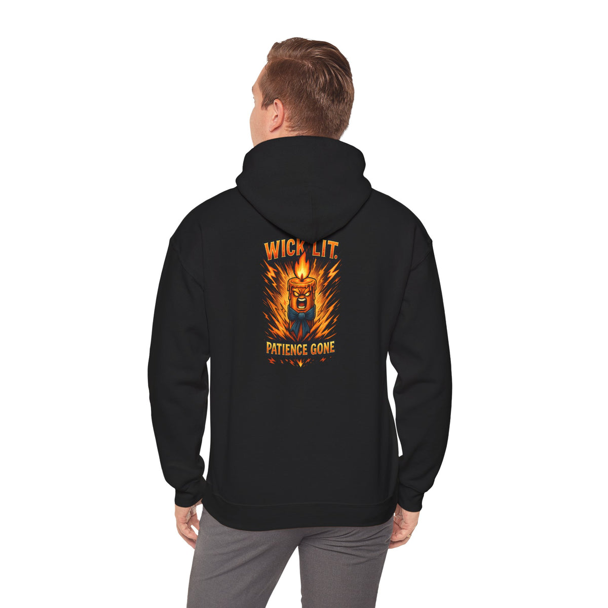 Patience Gone Hoodie — Fiery Roaring Bear Graphic Sweatshirt