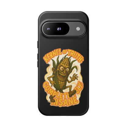 Corny Horror Phone Case - “Kernel of Truth, Completely Insane” Retro Corn Monster